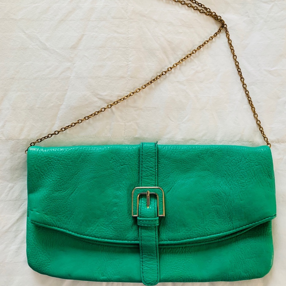 Green crossbody/clutch